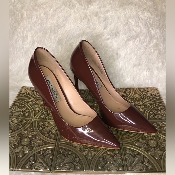 Steve Madden Chocolate Patent Heels - Picture 3 of 16